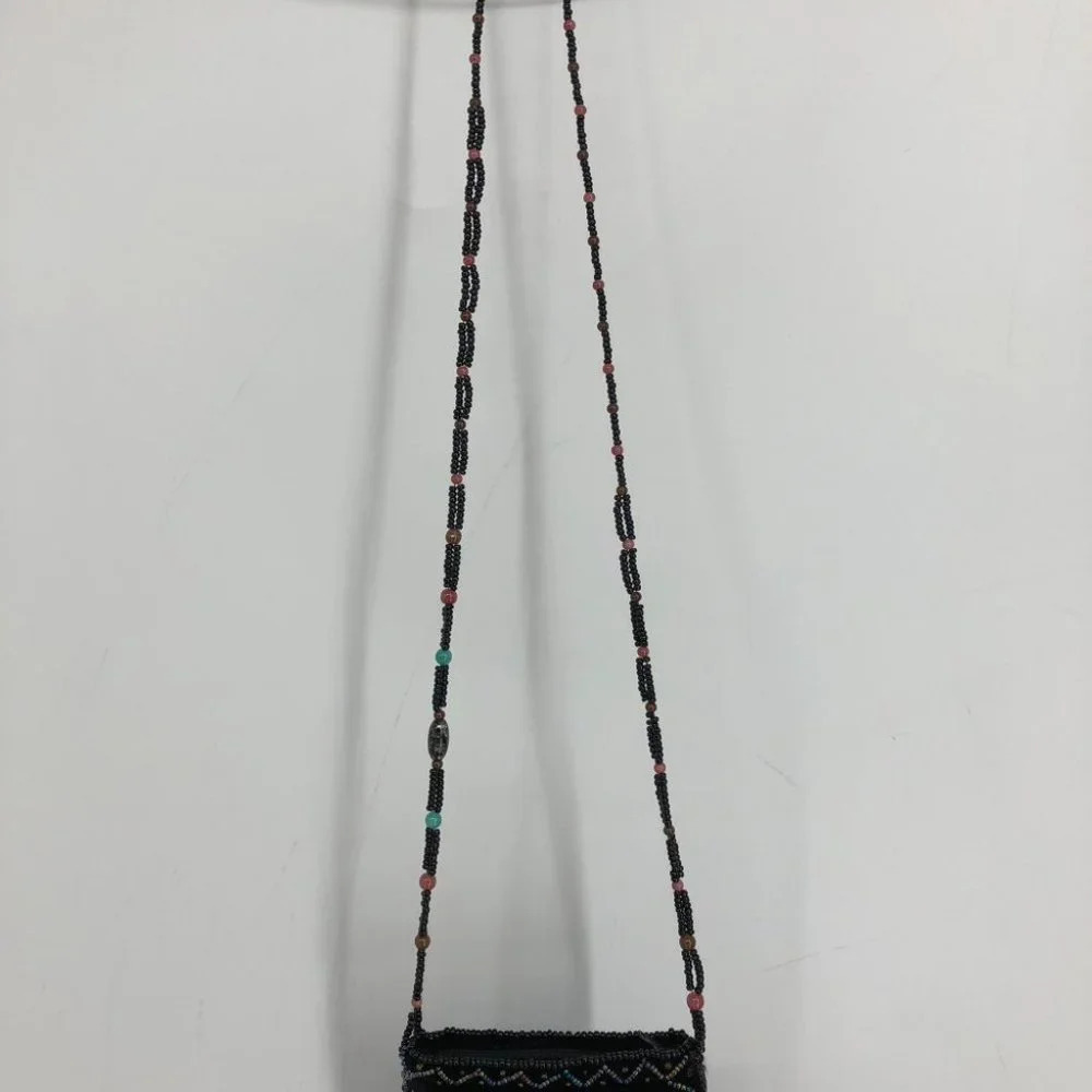 Velvet Black Beaded Colorful Butterfly Mini Cross-shoulder Pouch Y2K Retro - Picture 11 of 15